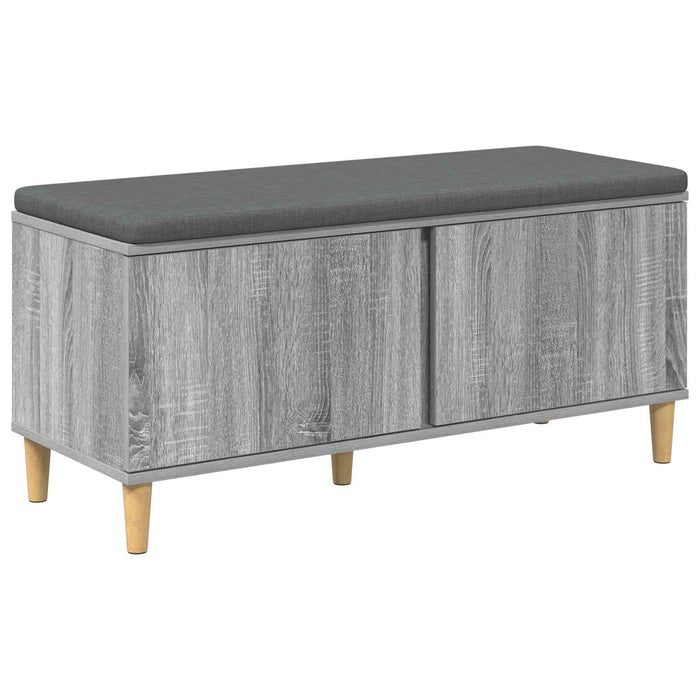 Bancă pentru hol cu pernă cu ușă Sonoma gri 100 x 38 x 46 cm - WALTI WALTI