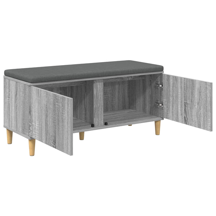Bancă pentru hol cu pernă cu ușă Sonoma gri 100 x 38 x 46 cm - WALTI WALTI