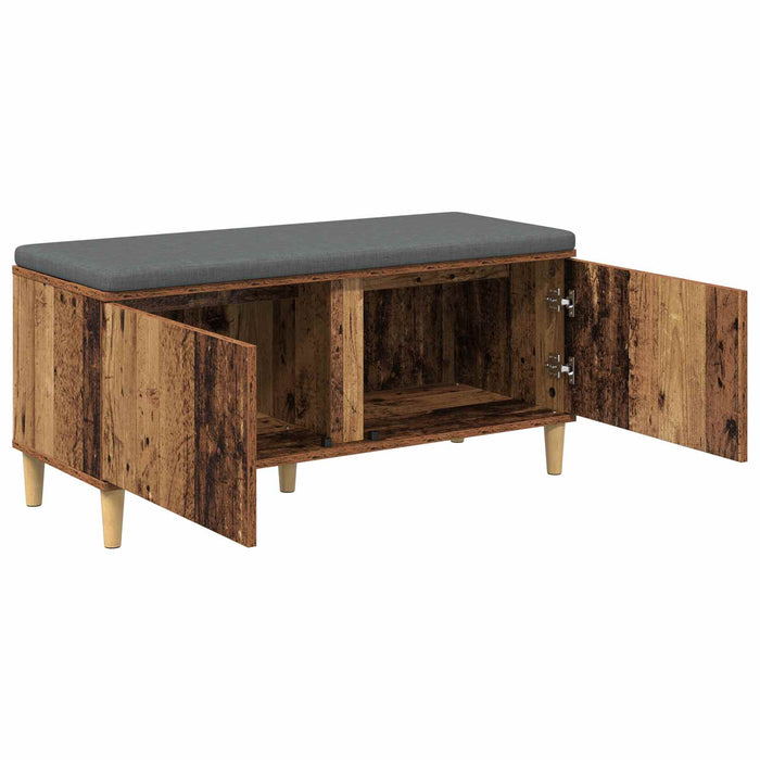 Bancă pentru hol cu pernă cu ușă Lemn vechi 100 x 38 x 46 cm - WALTI WALTI
