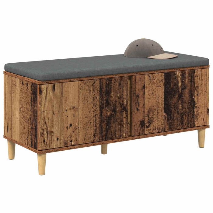 Bancă pentru hol cu pernă cu ușă Lemn vechi 100 x 38 x 46 cm - WALTI WALTI