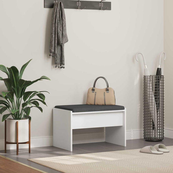 Bancă pentru hol cu pernă Alb 60 x 38 x 46 cm - WALTI WALTI