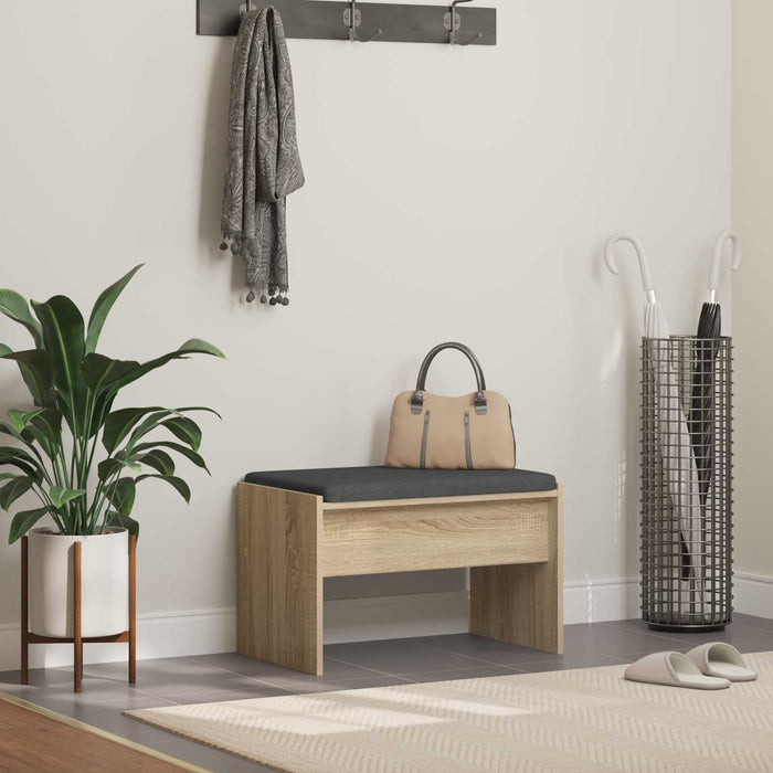 Bancă pentru hol cu pernă Stejar Sonoma 60 x 38 x 46 cm - WALTI WALTI