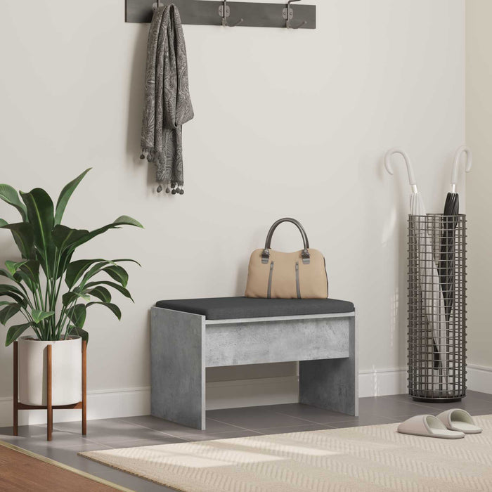 Bancă pentru hol cu pernă Gri din beton 60 x 38 x 46 cm - WALTI WALTI
