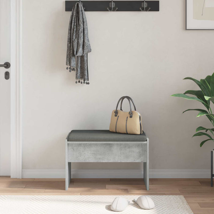 Bancă pentru hol cu pernă Gri din beton 60 x 38 x 46 cm - WALTI WALTI