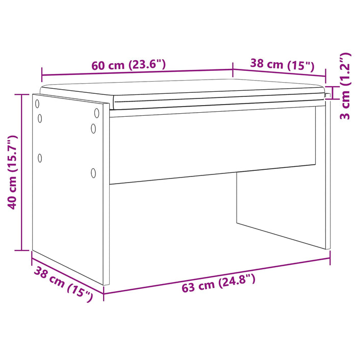 Bancă pentru hol cu pernă Stejar fumuriu 60 x 38 x 46 cm - WALTI WALTI