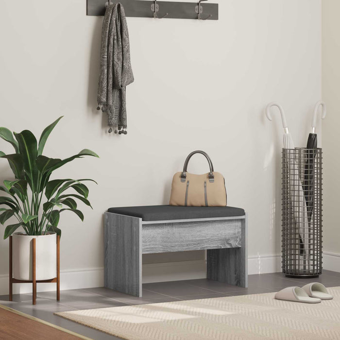 Bancă pentru hol cu pernă Gri Sonoma 60 x 38 x 46 cm - WALTI WALTI