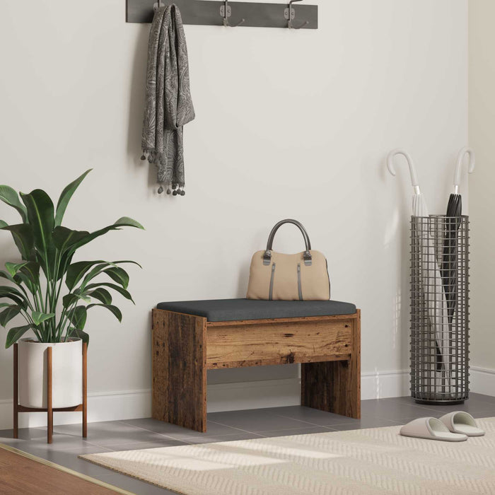 Bancă pentru hol cu pernă Lemn vechi 60 x 38 x 46 cm - WALTI WALTI
