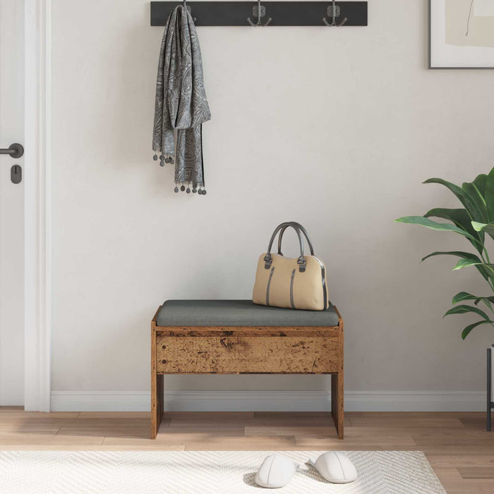 Bancă pentru hol cu pernă Lemn vechi 60 x 38 x 46 cm - WALTI WALTI