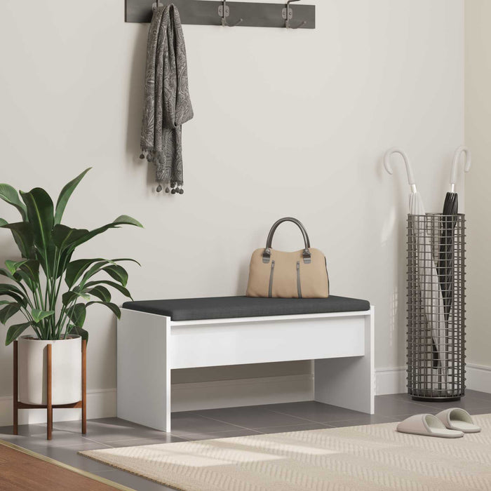 Bancă pentru hol cu pernă Alb 80 x 38 x 46 cm - WALTI WALTI