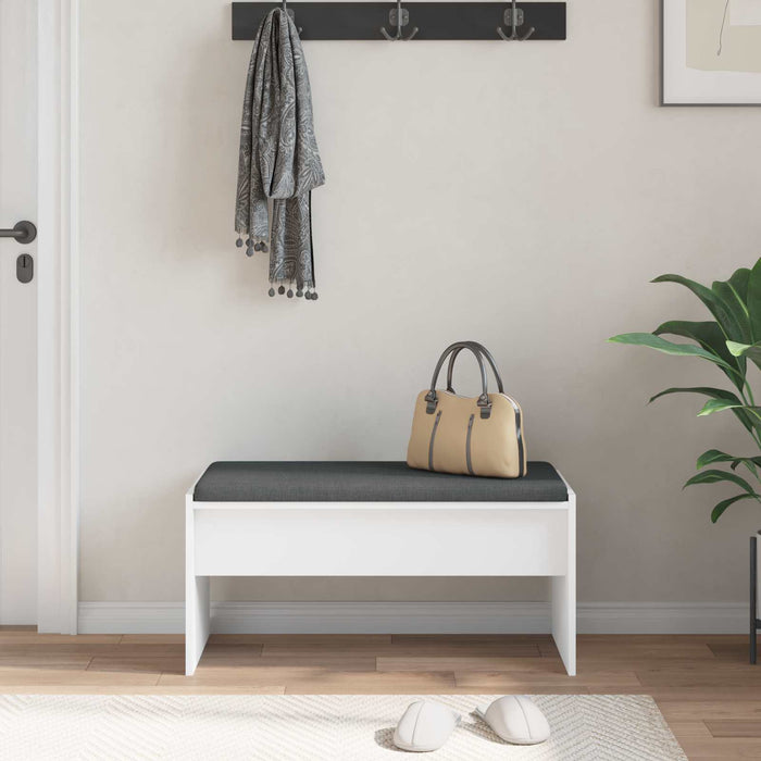 Bancă pentru hol cu pernă Alb 80 x 38 x 46 cm - WALTI WALTI