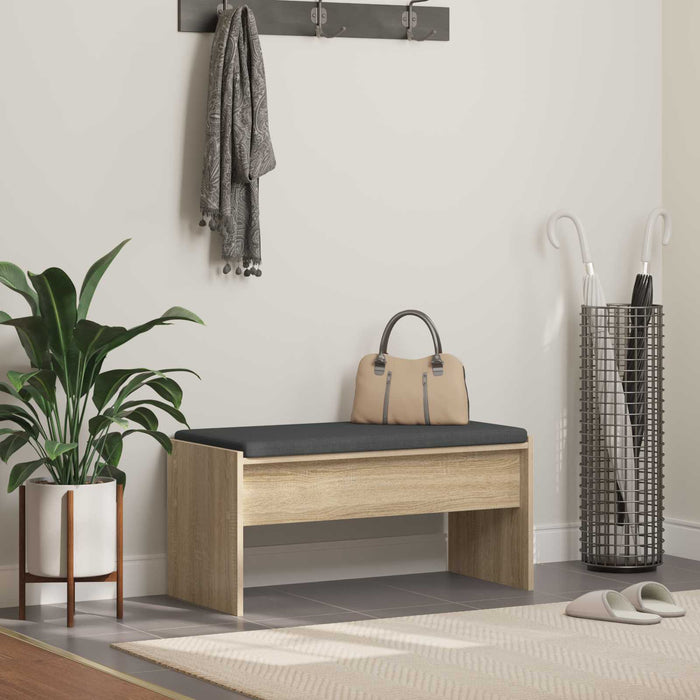 Bancă pentru hol cu pernă Stejar Sonoma 80 x 38 x 46 cm - WALTI WALTI