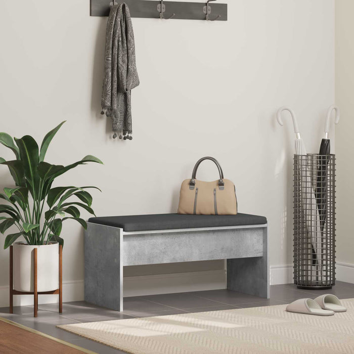 Bancă pentru hol cu pernă Gri din beton 80 x 38 x 46 cm - WALTI WALTI