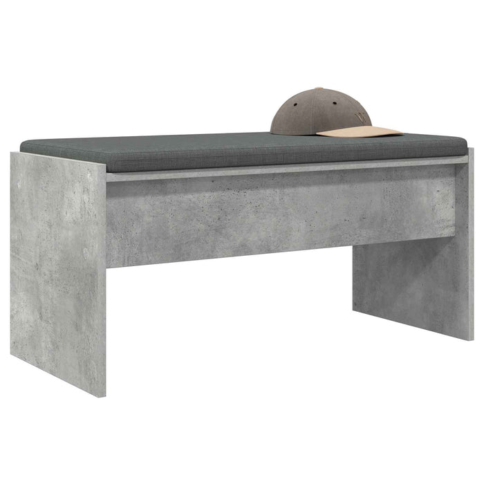 Bancă pentru hol cu pernă Gri din beton 80 x 38 x 46 cm - WALTI WALTI