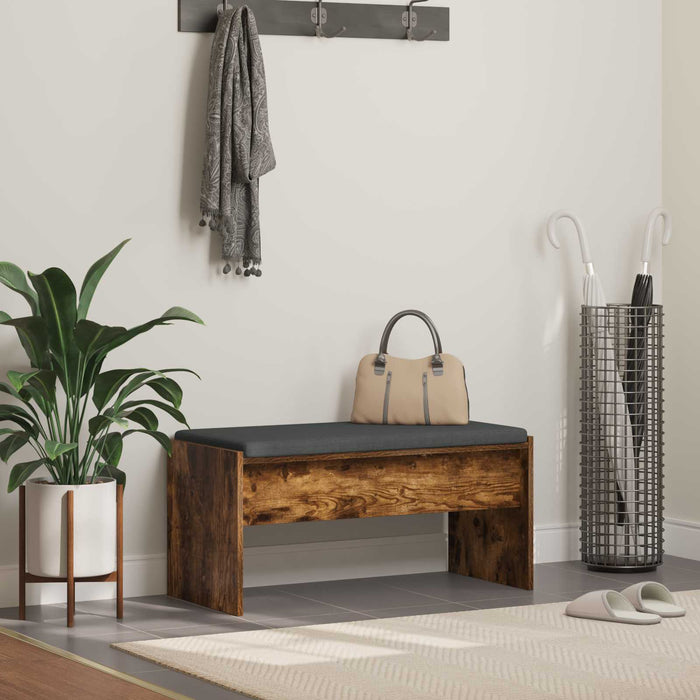 Bancă pentru hol cu pernă Stejar fumuriu 80 x 38 x 46 cm - WALTI WALTI