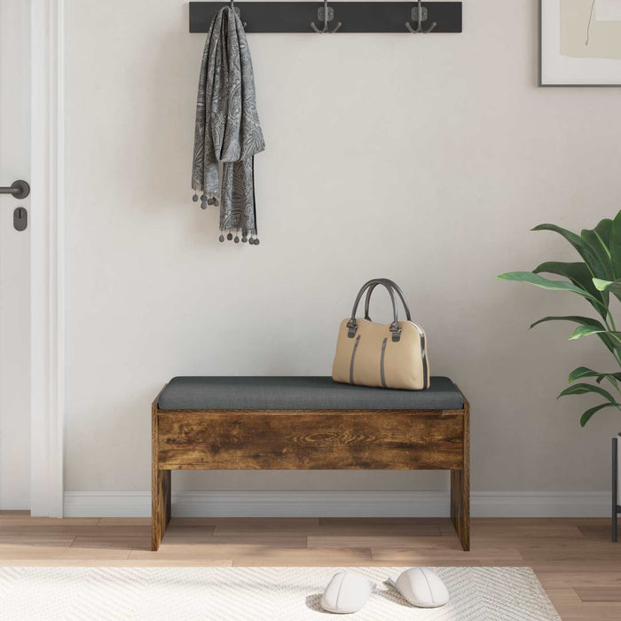 Bancă pentru hol cu pernă Stejar fumuriu 80 x 38 x 46 cm - WALTI WALTI