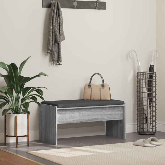 Bancă pentru hol cu pernă Gri Sonoma 80 x 38 x 46 cm - WALTI WALTI