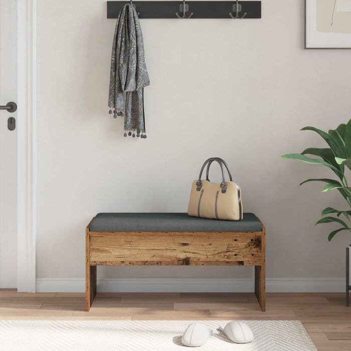 Bancă pentru hol cu pernă Lemn vechi 80 x 38 x 46 cm - WALTI WALTI