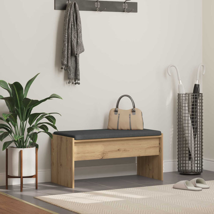 Bancă pentru hol cu pernă Stejar Artizanal 80 x 38 x 46 cm - WALTI WALTI