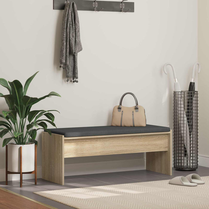 Bancă pentru hol cu pernă Stejar Sonoma 100 x 38 x 46 cm - WALTI WALTI