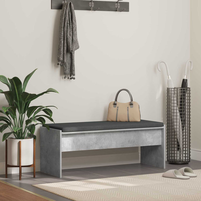 Bancă pentru hol cu pernă Gri din beton 100 x 38 x 46 cm - WALTI WALTI