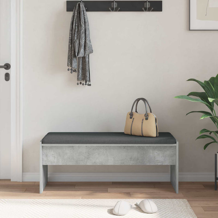 Bancă pentru hol cu pernă Gri din beton 100 x 38 x 46 cm - WALTI WALTI