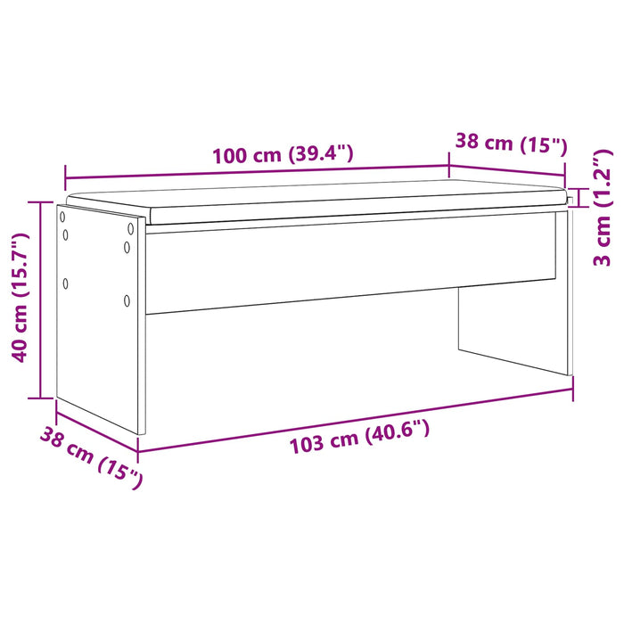 Bancă pentru hol cu pernă Lemn vechi 100 x 38 x 46 cm - WALTI WALTI
