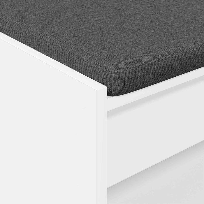 Bancă pentru hol cu pernă cu raft Alb 63 x 38 x 45 cm - WALTI WALTI