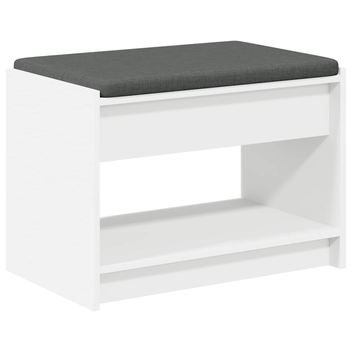 Bancă pentru hol cu pernă cu raft Alb 63 x 38 x 45 cm - WALTI WALTI