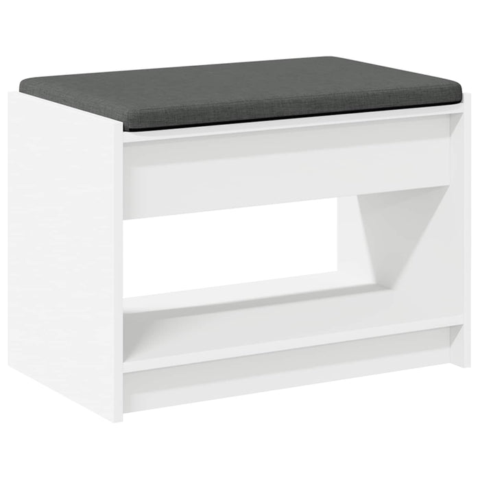 Bancă pentru hol cu pernă cu raft Alb 63 x 38 x 45 cm - WALTI WALTI