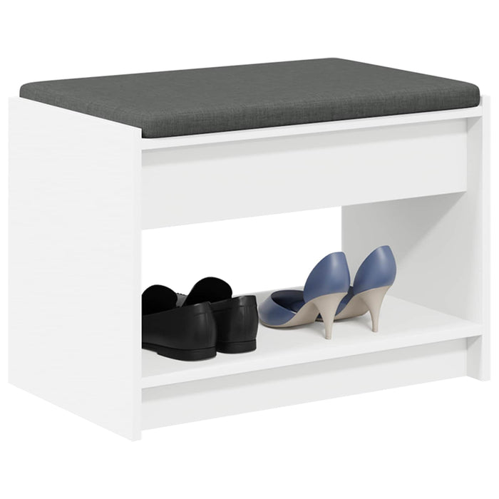 Bancă pentru hol cu pernă cu raft Alb 63 x 38 x 45 cm - WALTI WALTI