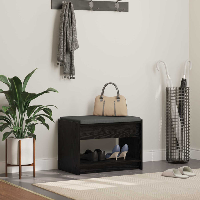Bancă pentru hol cu pernă cu raft Stejar Negru 63 x 38 x 45 cm - WALTI WALTI