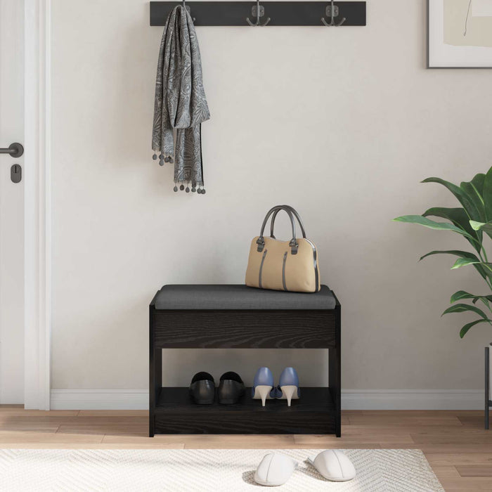 Bancă pentru hol cu pernă cu raft Stejar Negru 63 x 38 x 45 cm - WALTI WALTI