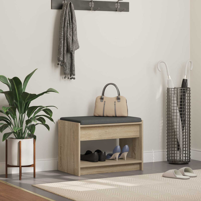 Bancă pentru hol cu pernă cu raft Stejar Sonoma 63 x 38 x 45 cm - WALTI WALTI