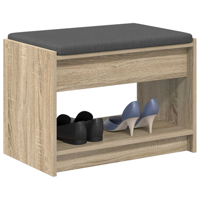 Bancă pentru hol cu pernă cu raft Stejar Sonoma 63 x 38 x 45 cm - WALTI WALTI