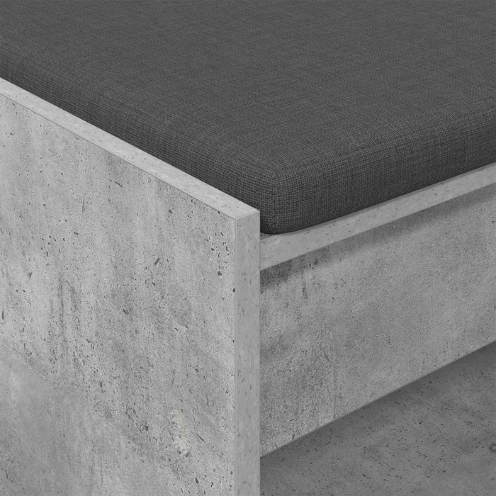 Bancă pentru hol cu pernă cu raft Gri Beton 63 x 38 x 45 cm - WALTI WALTI