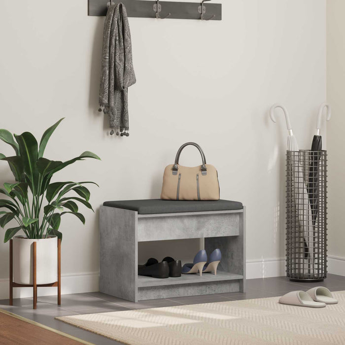 Bancă pentru hol cu pernă cu raft Gri Beton 63 x 38 x 45 cm - WALTI WALTI