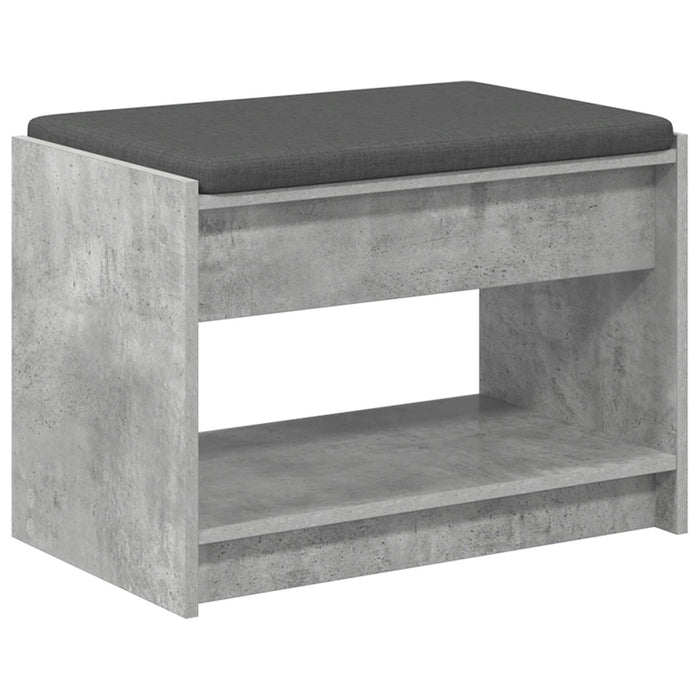 Bancă pentru hol cu pernă cu raft Gri Beton 63 x 38 x 45 cm - WALTI WALTI