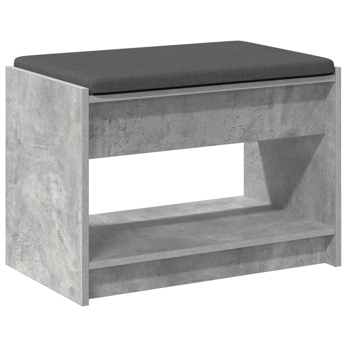 Bancă pentru hol cu pernă cu raft Gri Beton 63 x 38 x 45 cm - WALTI WALTI