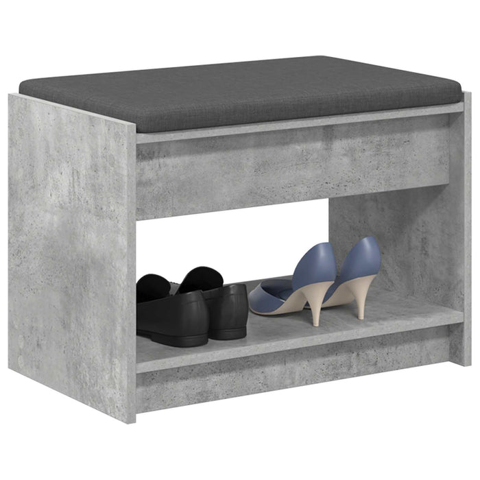 Bancă pentru hol cu pernă cu raft Gri Beton 63 x 38 x 45 cm - WALTI WALTI