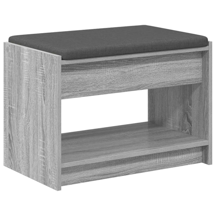 Bancă pentru hol cu pernă cu raft Sonoma gri 63 x 38 x 45 cm - WALTI WALTI