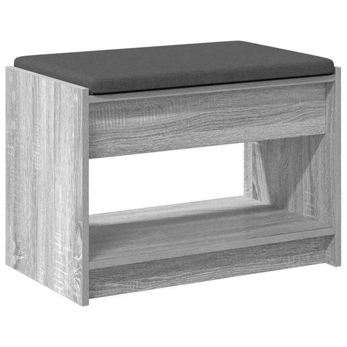 Bancă pentru hol cu pernă cu raft Sonoma gri 63 x 38 x 45 cm - WALTI WALTI