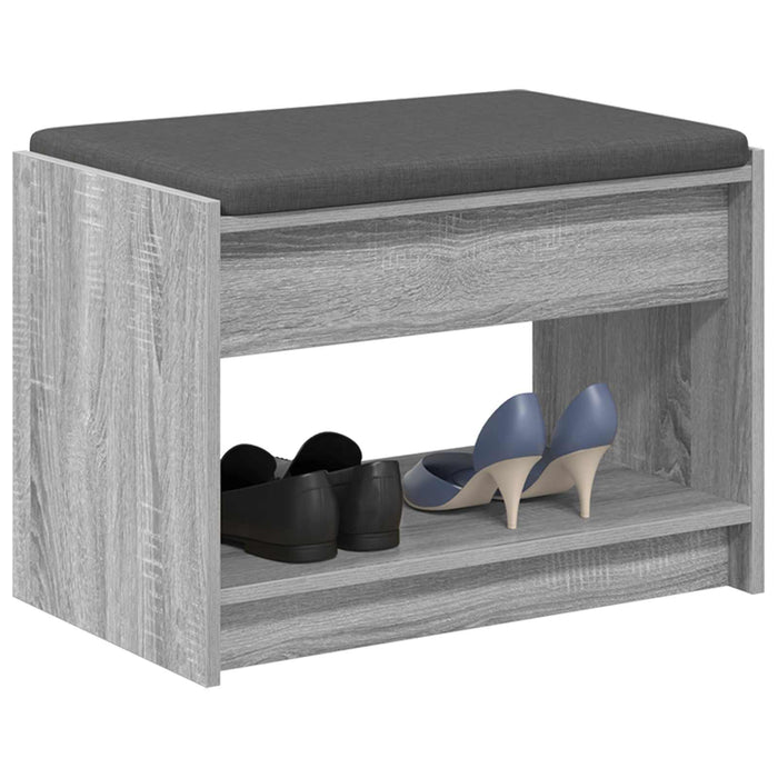 Bancă pentru hol cu pernă cu raft Sonoma gri 63 x 38 x 45 cm - WALTI WALTI