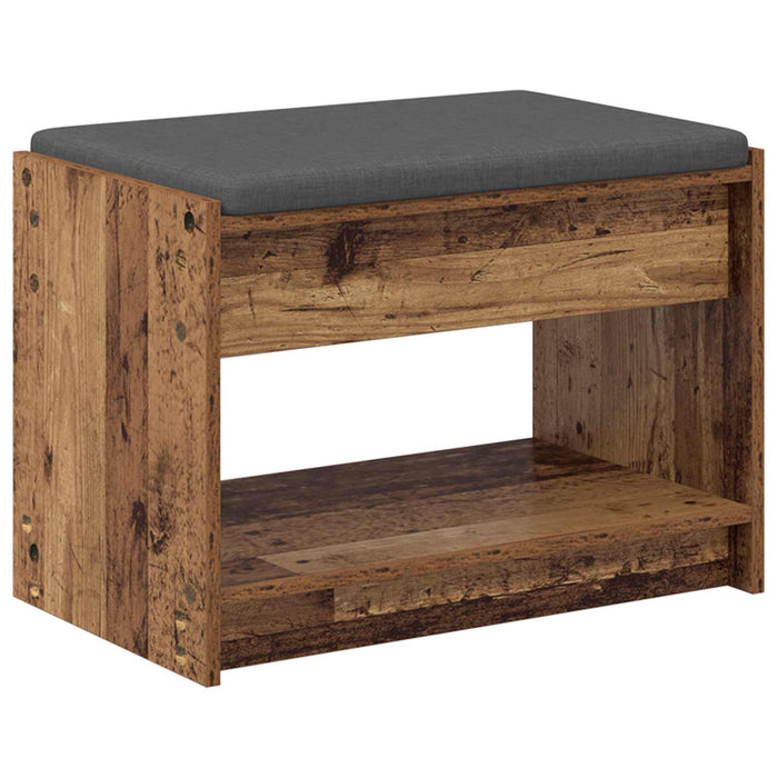 Bancă pentru hol cu pernă cu raft Lemn vechi 63 x 38 x 45 cm - WALTI WALTI