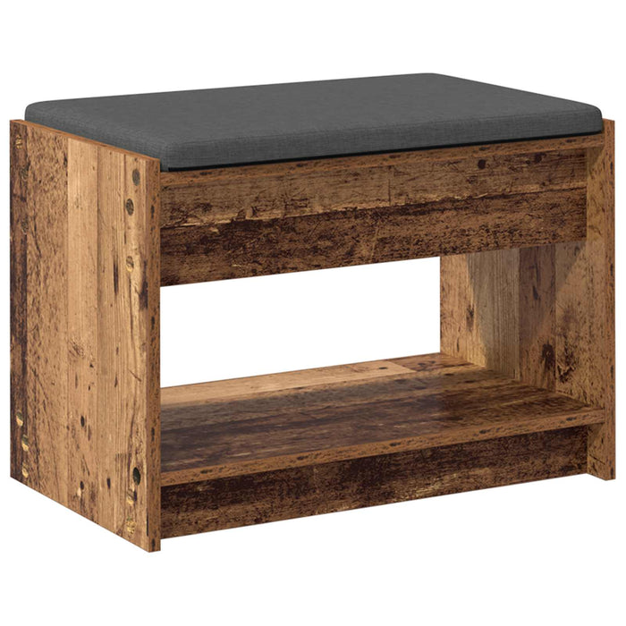 Bancă pentru hol cu pernă cu raft Lemn vechi 63 x 38 x 45 cm - WALTI WALTI