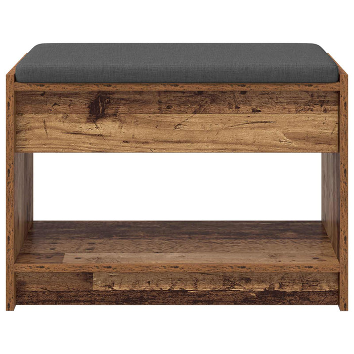 Bancă pentru hol cu pernă cu raft Lemn vechi 63 x 38 x 45 cm - WALTI WALTI