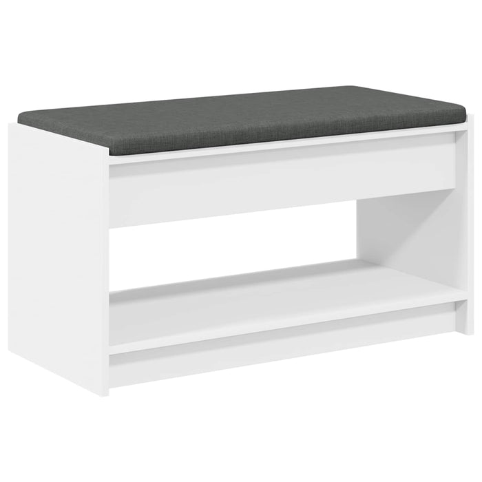 Bancă pentru hol cu pernă cu raft Alb 83 x 38 x 45 cm - WALTI WALTI