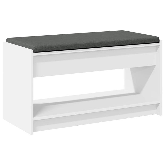 Bancă pentru hol cu pernă cu raft Alb 83 x 38 x 45 cm - WALTI WALTI