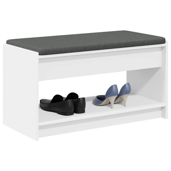 Bancă pentru hol cu pernă cu raft Alb 83 x 38 x 45 cm - WALTI WALTI