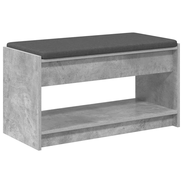 Bancă pentru hol cu pernă cu raft Gri Beton 83 x 38 x 45 cm - WALTI WALTI