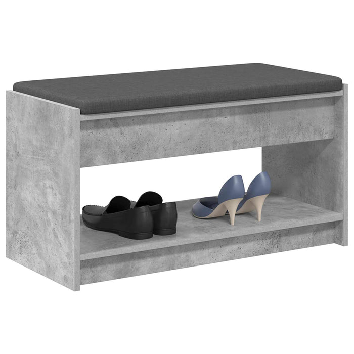 Bancă pentru hol cu pernă cu raft Gri Beton 83 x 38 x 45 cm - WALTI WALTI